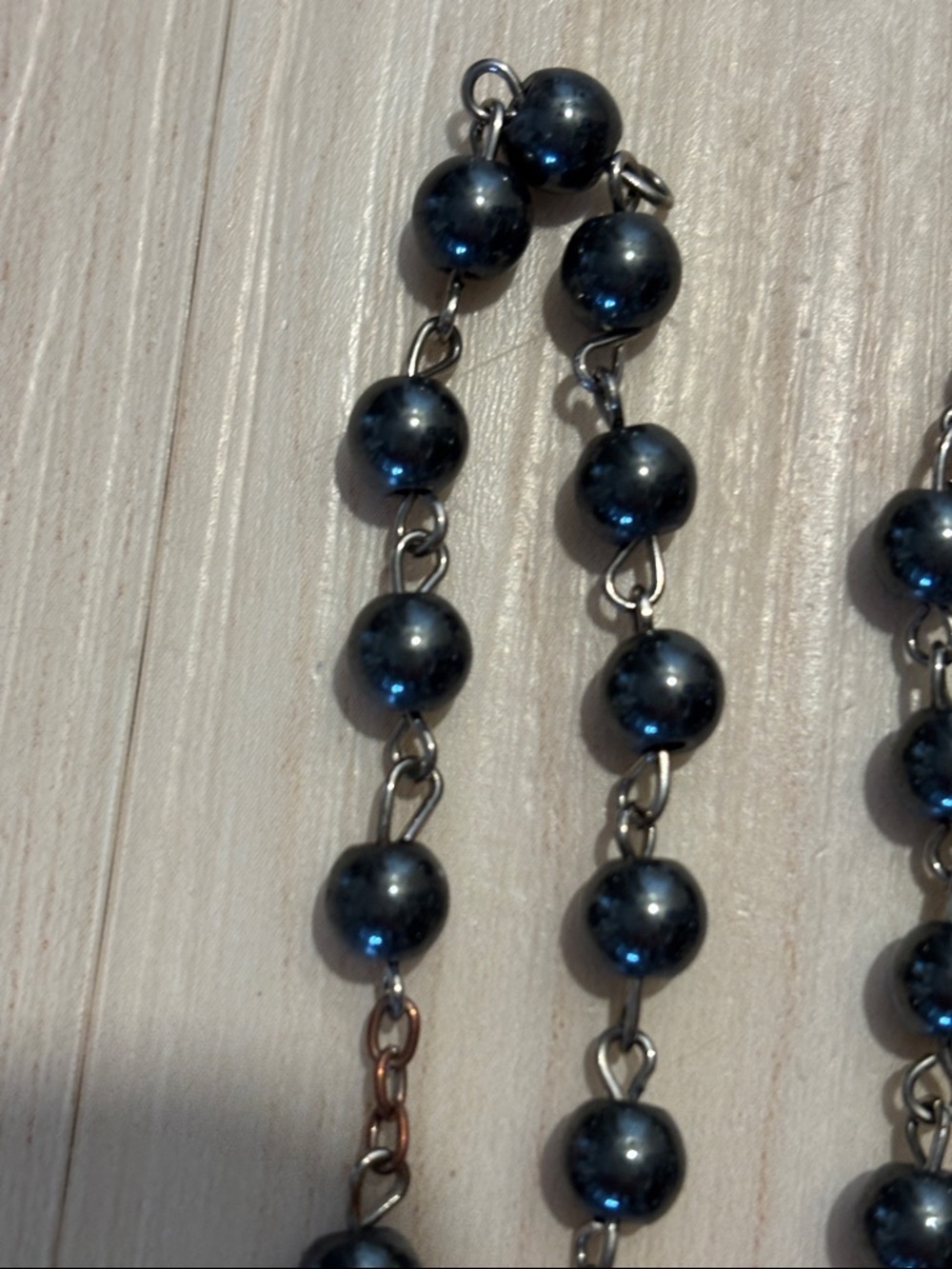 Antique Black Bead St. Padre Pio Rosary with Detailed Crucifix - Picture 5 of 8